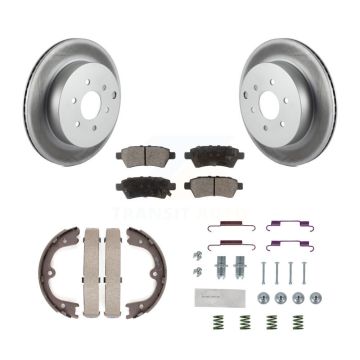 Rear Disc Coated Rotors Ceramic Pads Parking Shoes And Hardware Kit For Nissan Pathfinder KGT-104202