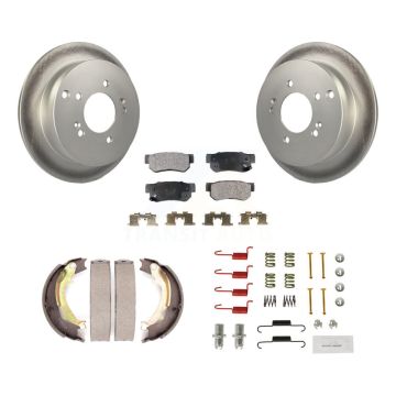 Rear Disc Coated Rotors Ceramic Pads Parking Shoes & Hardware Kit For Hyundai Tucson Kia KGT-104246