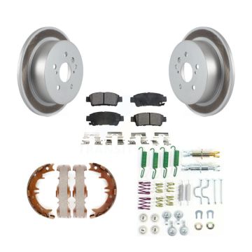 Rear Disc Coated Rotors Ceramic Pads Parking Shoes & Hardware Kit For 04-10 Toyota Sienna KGT-104275