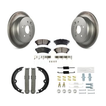 Rear Disc Coated Rotors Ceramic Pads Parking Brake Shoes And Hardware Kit For Lexus IS250 KGT-104283