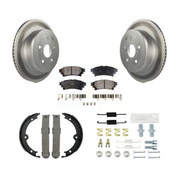 Rear Disc Coated Rotors Ceramic Pads Parking Brake Shoes And Hardware Kit For Lexus IS250 KGT-104284