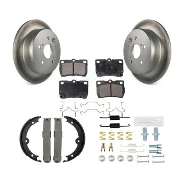 Rear Disc Coated Rotors Ceramic Pads Parking Brake Shoes And Hardware Kit For Lexus IS250 KGT-104286