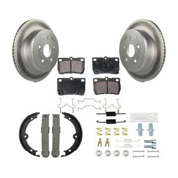 Rear Disc Coated Rotors Ceramic Pads Parking Shoes And Hardware Kit For Lexus IS250 IS350 KGT-104287