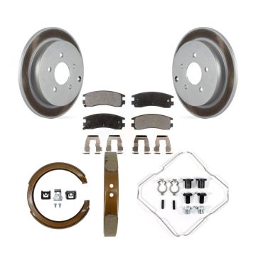 Rear Disc Coated Rotors Ceramic Pads Parking Shoes And Hardware Kit For Buick Rendezvous KGT-104288