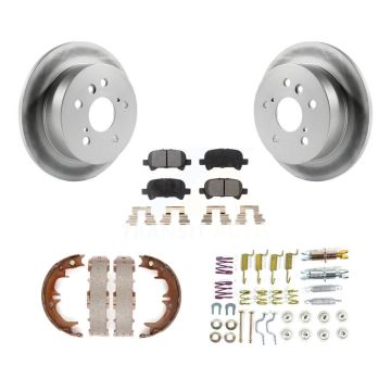 Rear Disc Coated Rotors Ceramic Pads Parking Shoes & Hardware Kit For Toyota Camry Solara KGT-104291