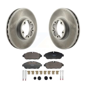 Front Coated Disc Brake Rotors And Ceramic Pads Kit For 2023 Ford Transit-350 HD AWD KGT-104314