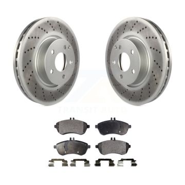Front Coated Disc Brake Rotors And Ceramic Pads Kit For Mercedes-Benz C300 KGT-104317