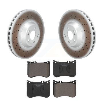 Front Coated Disc Brake Rotors And Ceramic Pad Kit For Mercedes-Benz S550 S560 S450 S550e KGT-104327