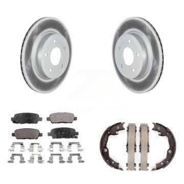 Rear Disc Coated Rotors Ceramic Pads And Parking Brake Shoes Kit For Nissan LEAF KGT-104342