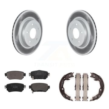 Rear Disc Coated Rotors Ceramic Pads And Parking Brake Shoes Kit For Nissan LEAF KGT-104343