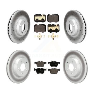 Front Rear Coated Disc Brake Rotors And Ceramic Pad Kit For Mercedes-Benz C300 C400 C350e KGT-104363