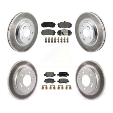 Front Rear Coated Disc Brake Rotor & Ceramic Pad Kit For 2021-2023 Hyundai Elantra N Line KGT-104365