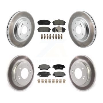Front Rear Coat Brake Rotor Ceramic Pad Kit For Hyundai Elantra With Manual Parking KGT-104366