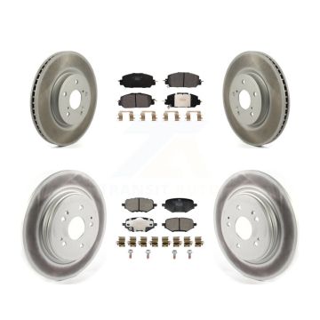 Front Rear Coated Disc Brake Rotors And Ceramic Pads Kit For 2023 Honda HR-V KGT-104367