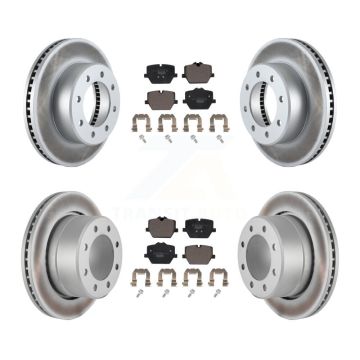 Front Rear Coated Brake Rotors Ceramic Pad Kit For 23-24 Ram 3500 With Single Wheels KGT-104368