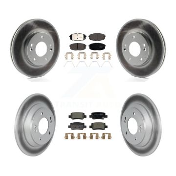 Front Rear Coated Brake Rotors Ceramic Pad Kit For Kia Seltos With Electric Parking KGT-104369