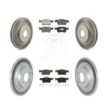 Front Rear Coated Disc Brake Rotors And Ceramic Pads Kit For 2024 Acura Integra 1.5L KGT-104370