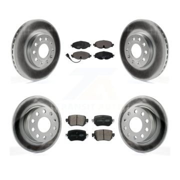 Front Rear Coated Disc Brake Rotors And Ceramic Pads Kit For Volkswagen Golf SportWagen KGT-104372