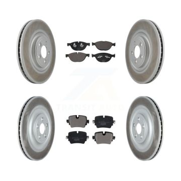 Front Rear Coat Brake Rotor Ceramic Pad Kit For Jaguar XJ With 355mm Diameter KGT-104373