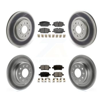 Front Rear Coated Disc Brake Rotors And Ceramic Pads Kit For 2020 Chevrolet Equinox 2.0L KGT-104377