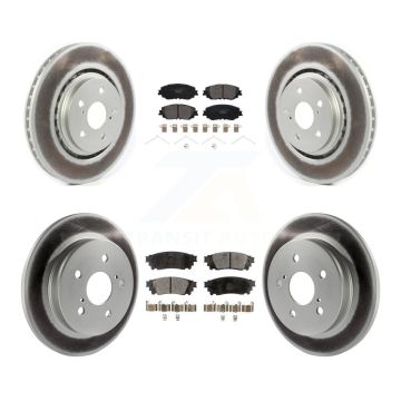 Front Rear Coated Brake Rotors Ceramic Pad Kit For 2020 Toyota Camry XSE With TRD Package KGT-104378