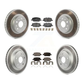 Front Rear Coated Disc Brake Rotors And Ceramic Pads Kit For 2021 Chevrolet Camaro LT KGT-104379
