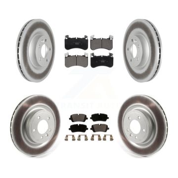 Front Rear Coated Disc Brake Rotors And Ceramic Pads Kit For Land Rover Discovery KGT-104386