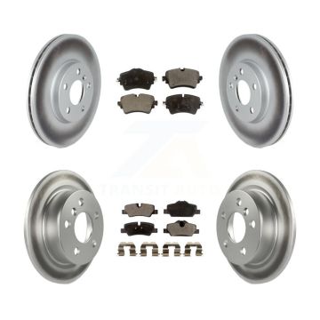 Front Rear Coated Disc Brake Rotor Ceramic Pad Kit For 2022 Mini Cooper S with GAS engine KGT-104387