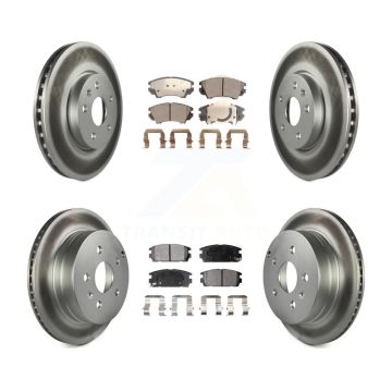 Front Rear Coated Disc Brake Rotors And Ceramic Pads Kit For GMC Terrain KGT-104388