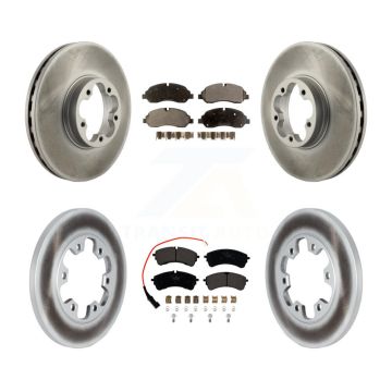 Front Rear Coated Disc Brake Rotors And Ceramic Pads Kit For 2023 Ford Transit-350 HD RWD KGT-104389