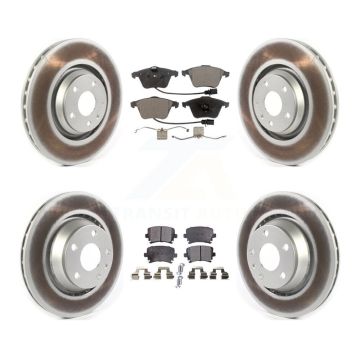 Front Rear Coated Disc Brake Rotors And Ceramic Pads Kit For 2010-2015 Audi TTS Quattro KGT-104394