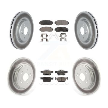 Front Rear Coated Disc Brake Rotors And Ceramic Pads Kit For 2022-2023 Acura RDX KGT-104401