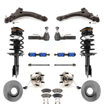 Front Disc Rotor Brake Pad Bearing Arm Shock Suspension Kit (15Pc) For Oldsmobile Intrigue KM-100022