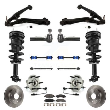 Front Disc Rotors Brake Pads Bearings Arms Shock Suspension Kit (15Pc) For GMC Sierra 1500 KM-100060