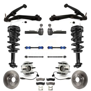 Front Disc Rotor Brake Pad Bearing Arms Suspension Kit (15Pc) For Chevrolet Silverado 1500 KM-100064