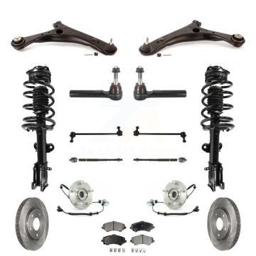 Front Rotors Brake Pad Bearing Suspension Kit (15Pc) For Dodge Grand Caravan Chrysler Town KM-100074