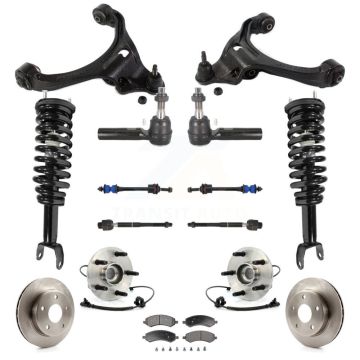 Front Rotor Brake Pad Bearing Arm Suspension Kit (15Pc) For Dodge Dakota Mitsubishi Raider KM-100083