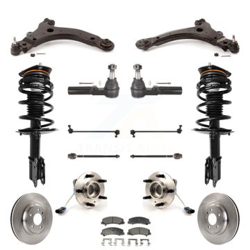 Front Disc Rotors Brake Pads Bearing Shock Suspension Kit (15Pc) For Buick LaCrosse Allure KM-100090