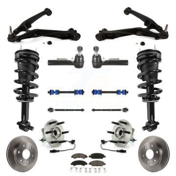 Front Disc Rotors Brake Pads Bearings Arms Shock Suspension Kit (15Pc) For GMC Sierra 1500 KM-100185