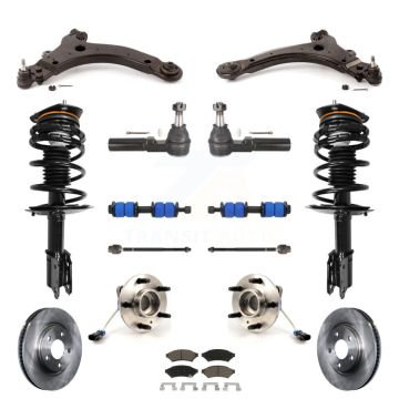 Front Disc Rotors Brake Pads Bearing Shock Suspension Kit (15Pc) For Buick LaCrosse Allure KM-100205