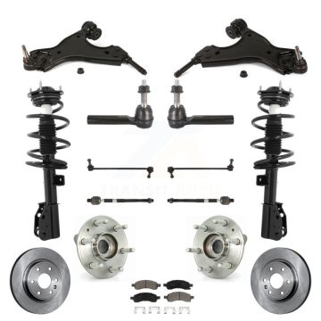 Front Rotors Brake Pads Bearing Suspension Kit (15Pc) For Chevrolet Traverse Buick Enclave KM-100208