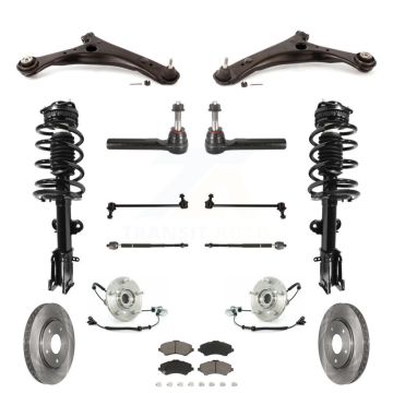 Front Rotors Brake Pad Bearing Suspension Kit (15Pc) For Dodge Grand Caravan Chrysler Town KM-100210