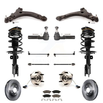 Front Disc Rotor Brake Pad Bearing Arms Shock Suspension Kit (15Pc) For Pontiac Grand Prix KM-100220