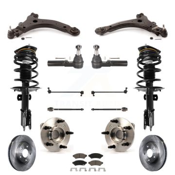 Front Disc Rotor Brake Pad Bearing Arms Shock Suspension Kit (15Pc) For Pontiac Grand Prix KM-100223