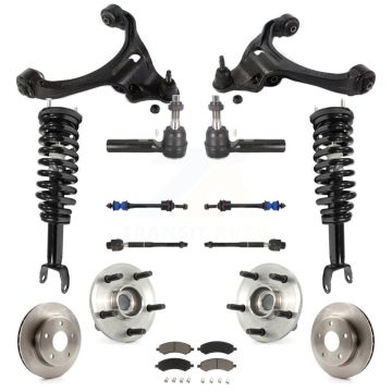 Front Rotor Brake Pad Bearing Arm Suspension Kit (15Pc) For Dodge Dakota Mitsubishi Raider KM-100252