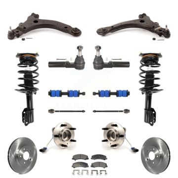 Front Disc Rotors Brake Pads Bearing Arms Shock Suspension Kit (15Pc) For Chevrolet Impala KM-100296