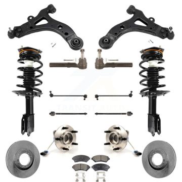 Front Disc Rotors Brake Pads Bearings Arms Shock Suspension Kit (15Pc) For Pontiac Montana KM-100300
