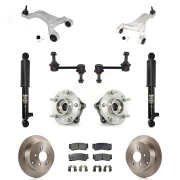 Rear Disc Rotor Brake Pad Bearing Suspension Kit (11Pc) For 2007-2009 Hyundai Santa Fe AWD KM-100302