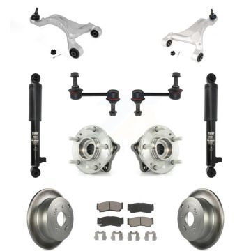 Rear Disc Rotor Brake Pad Bearing Suspension Kit (11Pc) For 2007-2009 Hyundai Santa Fe AWD KM-100333