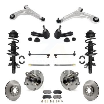 Front Rotors Brake Pads Bearing Suspension Kit (15Pc) For 13-16 Dodge Dart Limited/GT/Aero KM-100386